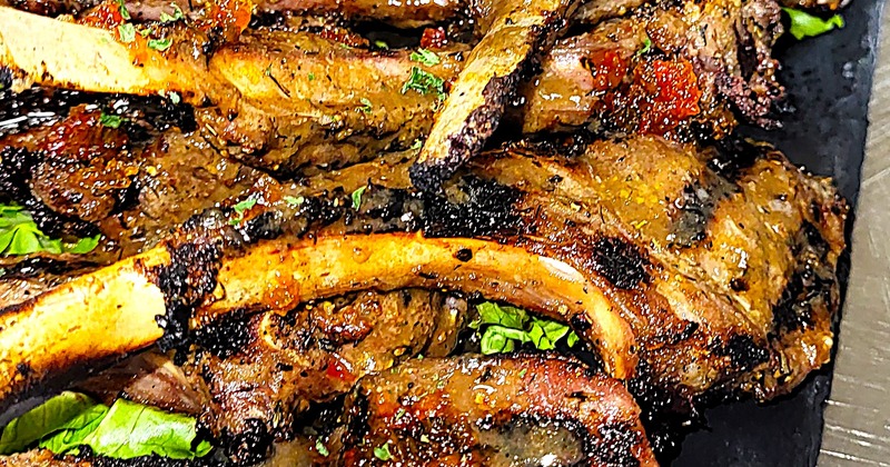 Close-up of grilled lamb chops