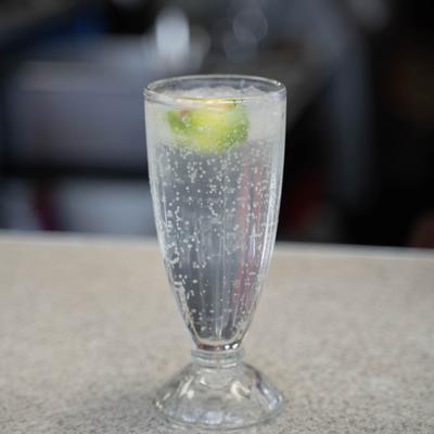 A glass of limeade.