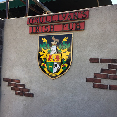 Restaurant logo on the wall