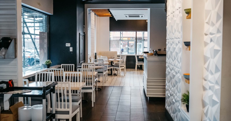 Interior, tables and chairs