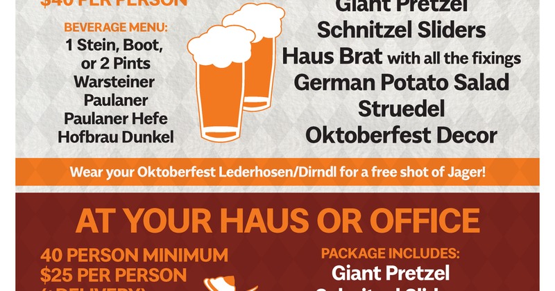 Beer and sausage promotional flyer