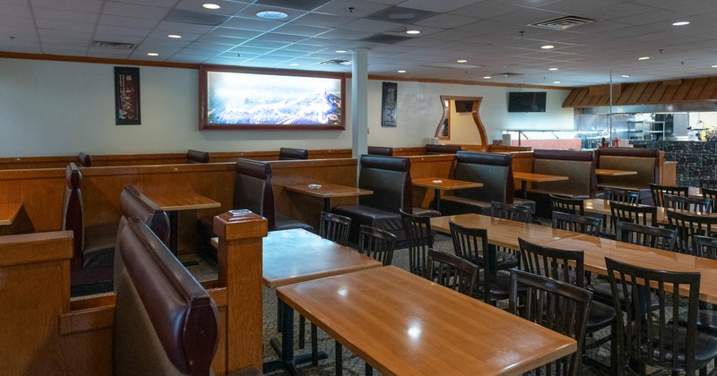 Interior, tables and dining booths