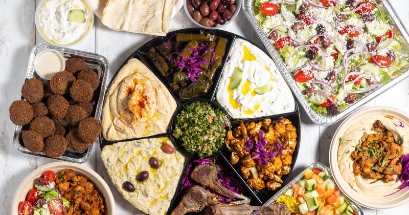 A variety of Mediterranean dishes