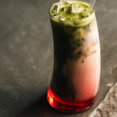 Strawberry-Velvet Matcha.