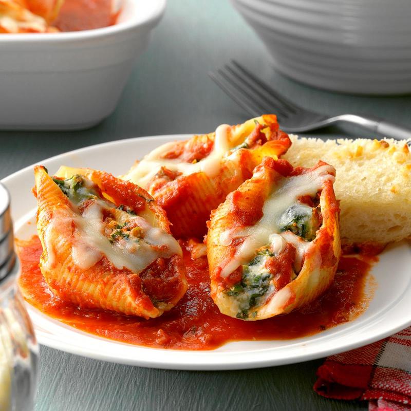Ricotta Shells in marinara sauce photo