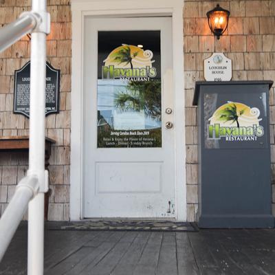 Exterior, restaurant front entrance.