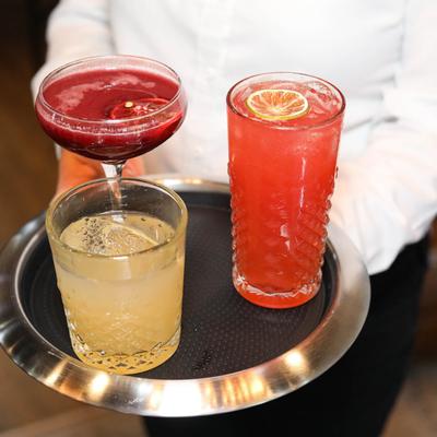 Cocktails on a serving tray