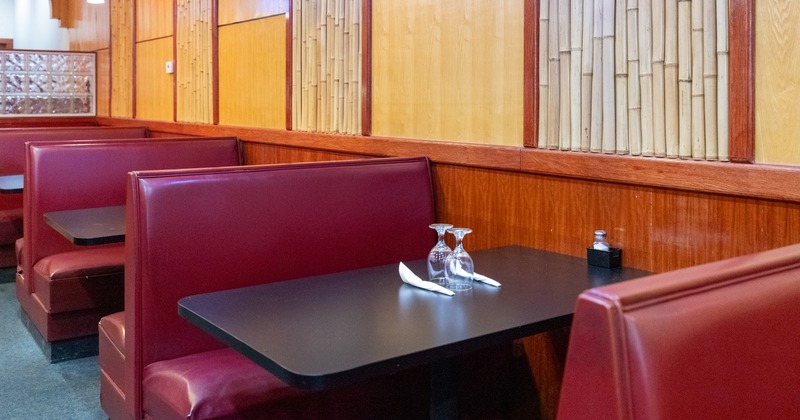 Interior, dining leather booths