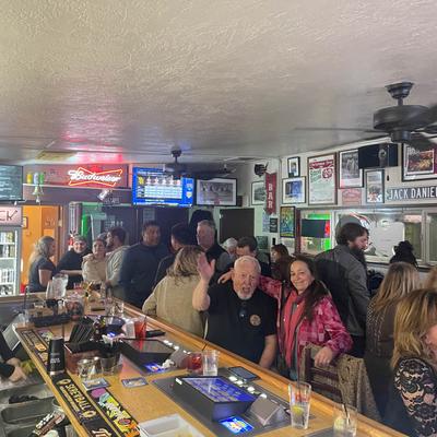 View of a crowded bar area.