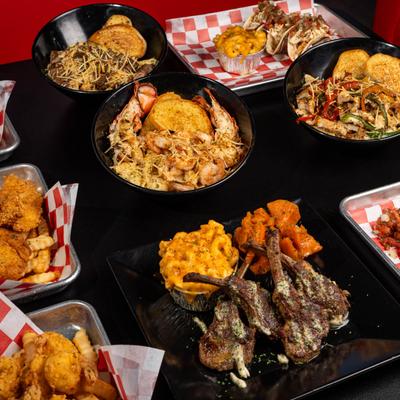 Various served meals.