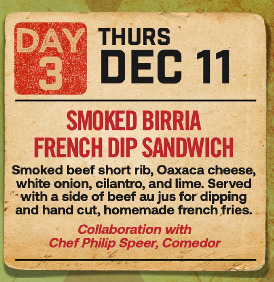 12 DAYS OF SMOKED MEAT - DAY 3 - SMOKED BIRRIA FRENCH DIP SANDWICH event photo