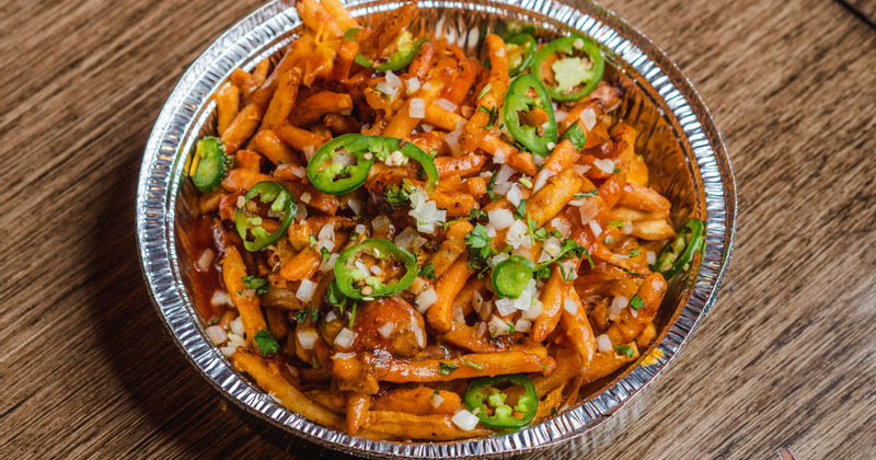 Fries and mixed vegetables