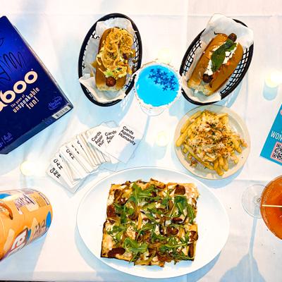 Five different types of food on the table