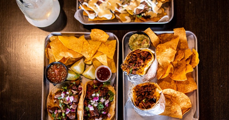 Various dishes served