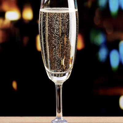 A glass of champagne.