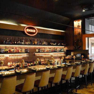 Chairs at the serving counter.