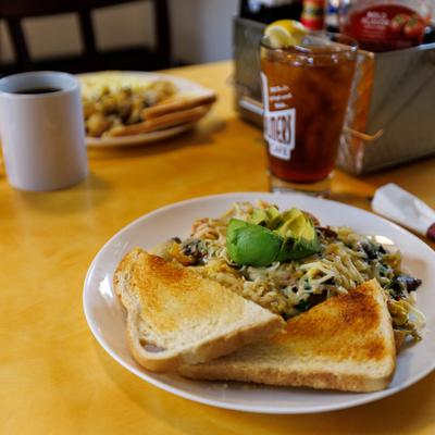 Veggie scramble and toast.