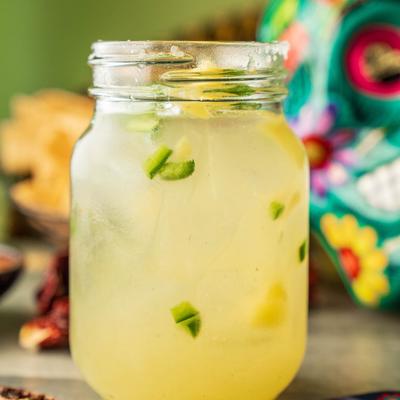 Nana's pineapple and jalapeno tequila.