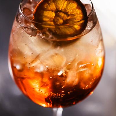 Cappelletti Spritz cocktail, closeup