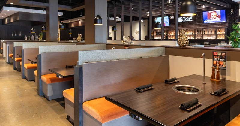 Interior, dining booths