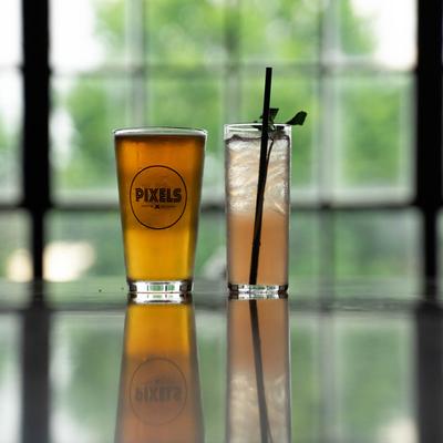 A beer and a cocktail.