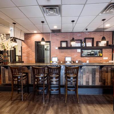 Restaurant interior, bar area.