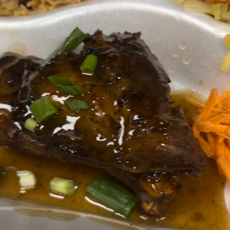 Jerk Chicken (Thigh & Leg) (2) with 2 sides of your choice photo