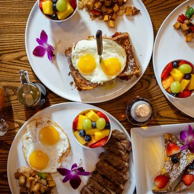 Assorted food dishes.