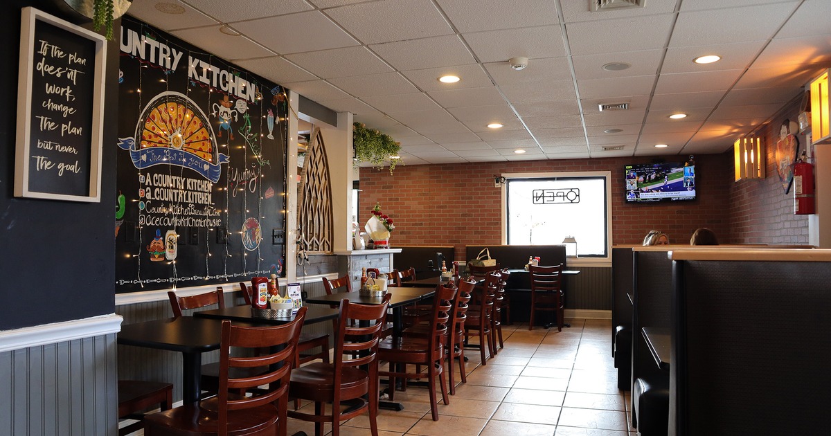 Interior, seating area, dining tables and booths