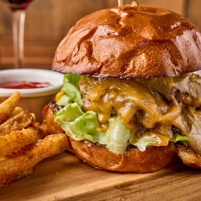American Wagyu Beef Cheeseburger.
