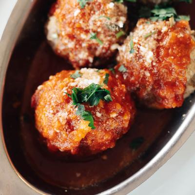 Homemade meatballs, top view