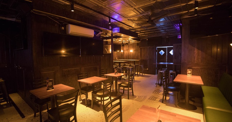 Interior, tables and seating waiting to receive guests