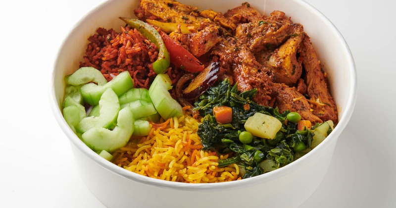 Chicken and vegetable rice bowl