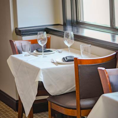 Interior, a table setting.