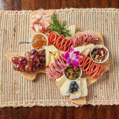 A top view of the Charcuterie Board.