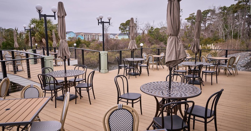 Exterior patio, dining tables