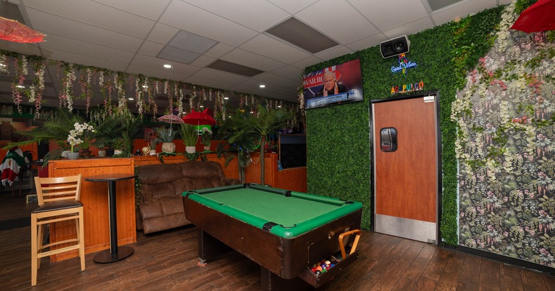 Game room with a pool table