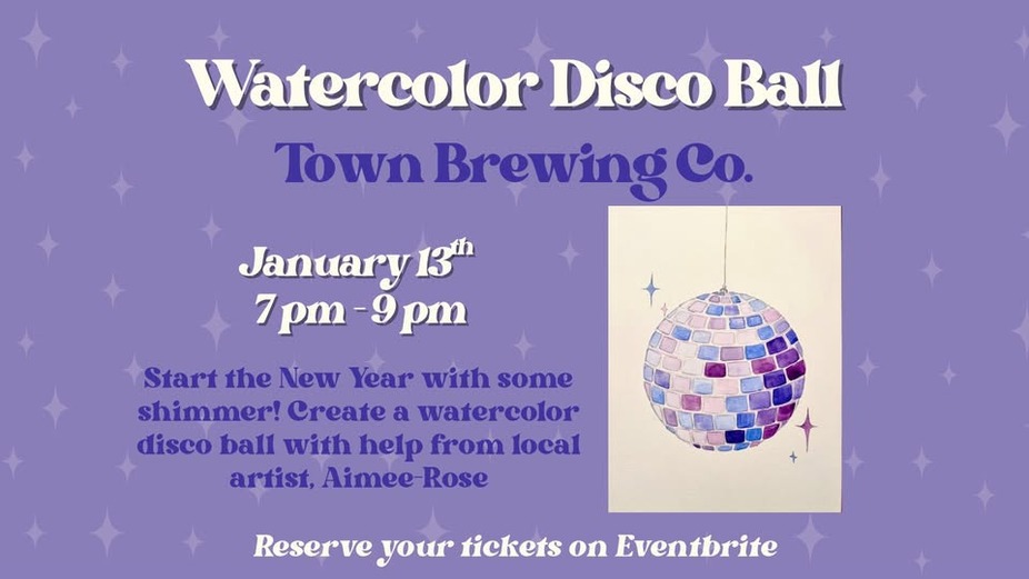 Watercolor Disco Ball Painting Class event photo