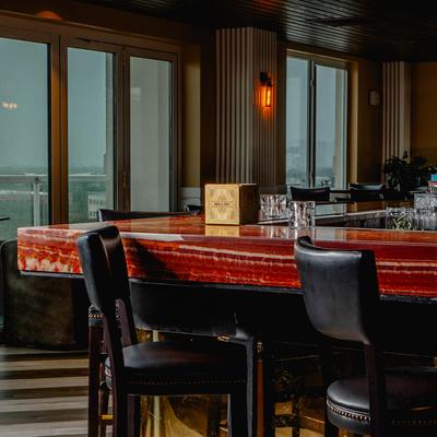 Interior, bar counter.