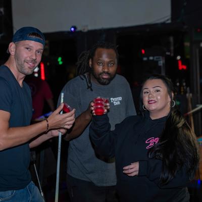 People in a bar setting.