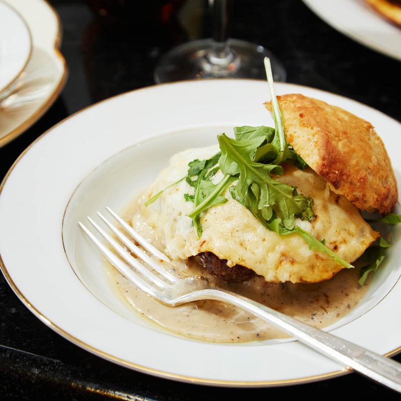 Sausage, Egg & Biscuit Sandwhich photo