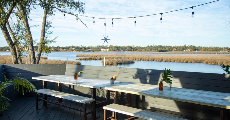 Beautiful exterior seating area with a view