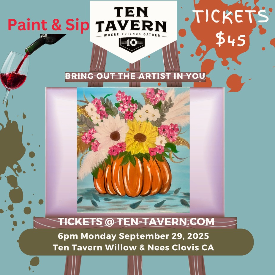 Pumpkin Blooms Paint Night at Ten Tavern! event photo