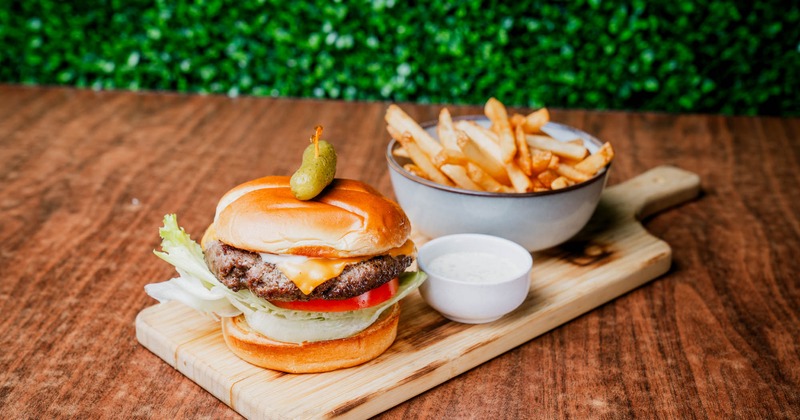 Cheeseburger and fries