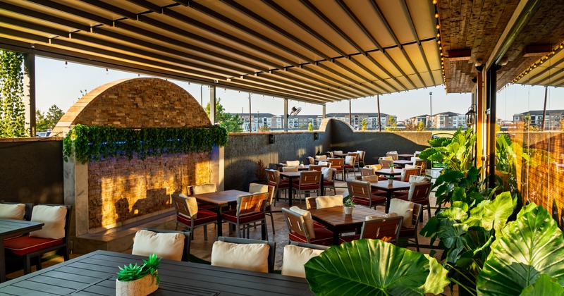 Exterior, patio, cozy seating around a fire pit