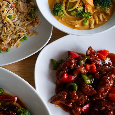 Various food dishes.