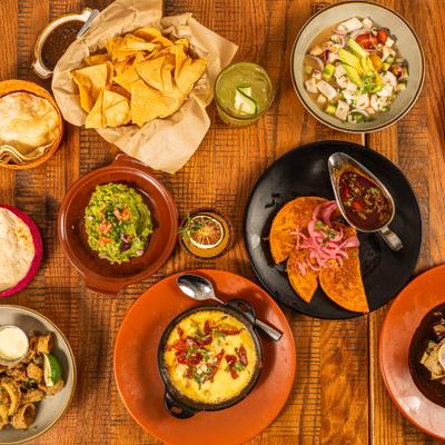 Various meals, top view.