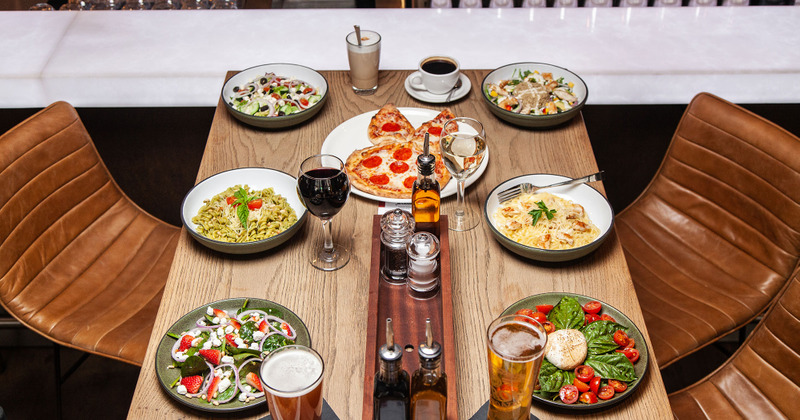 Variety of dishes displayed on the table