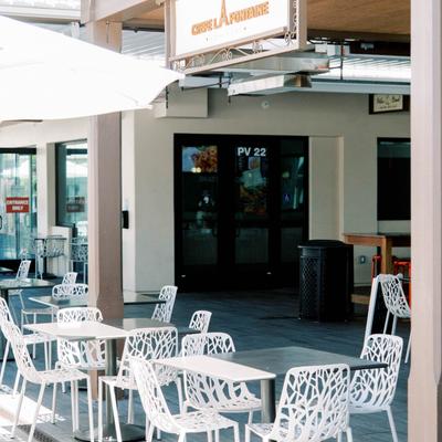 Outdoor seating area.