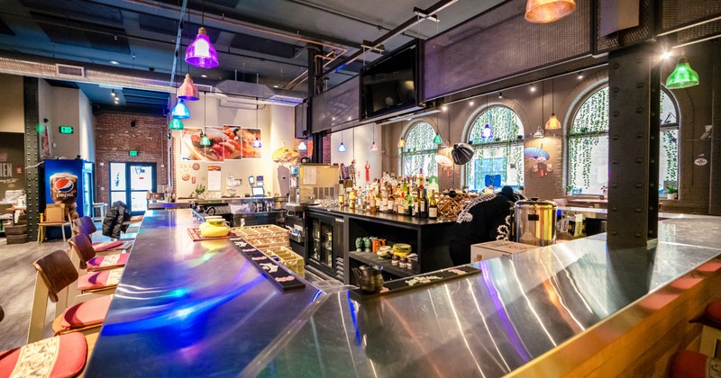 Interior, bright bar area